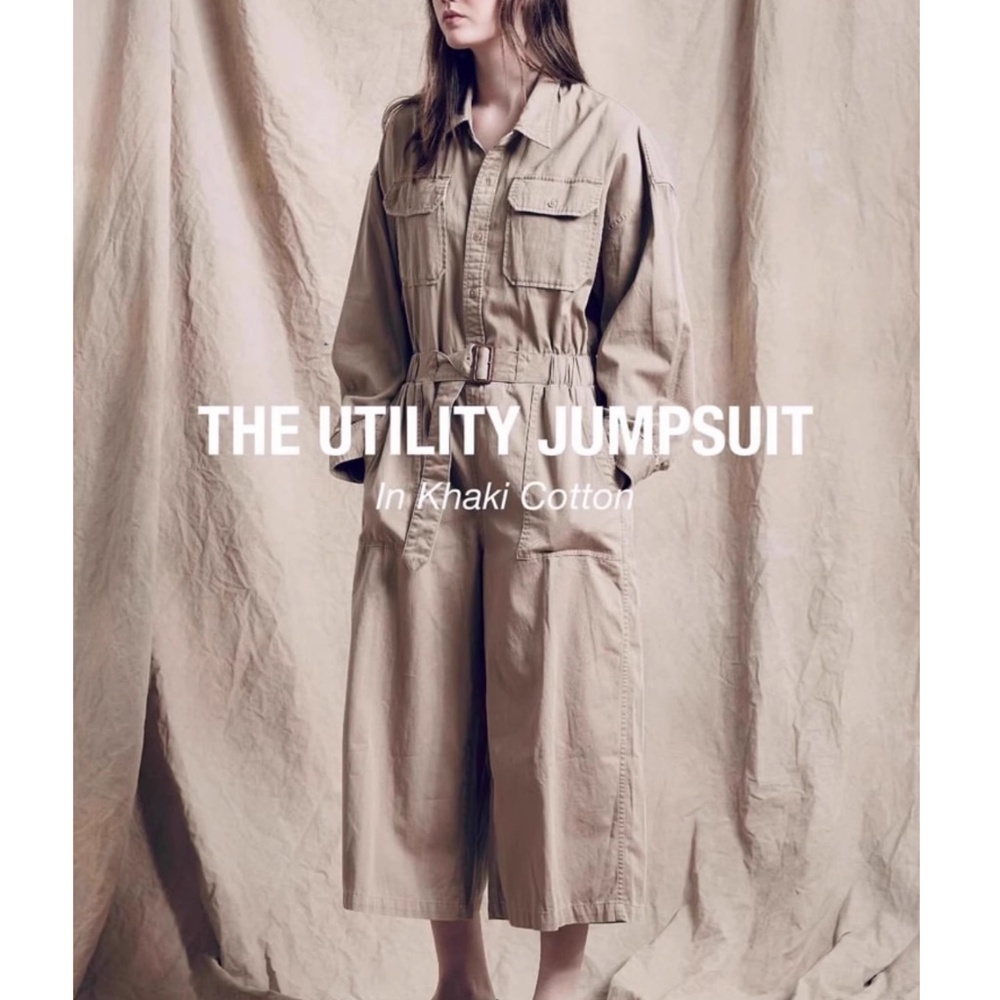 NWT Denimist The Utility Cotton Jumpsuit - Khaki